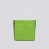 WPBGWB000228-03 Abstract Geometric Cartoon Panda Woven Basket Trendy Tote Bag