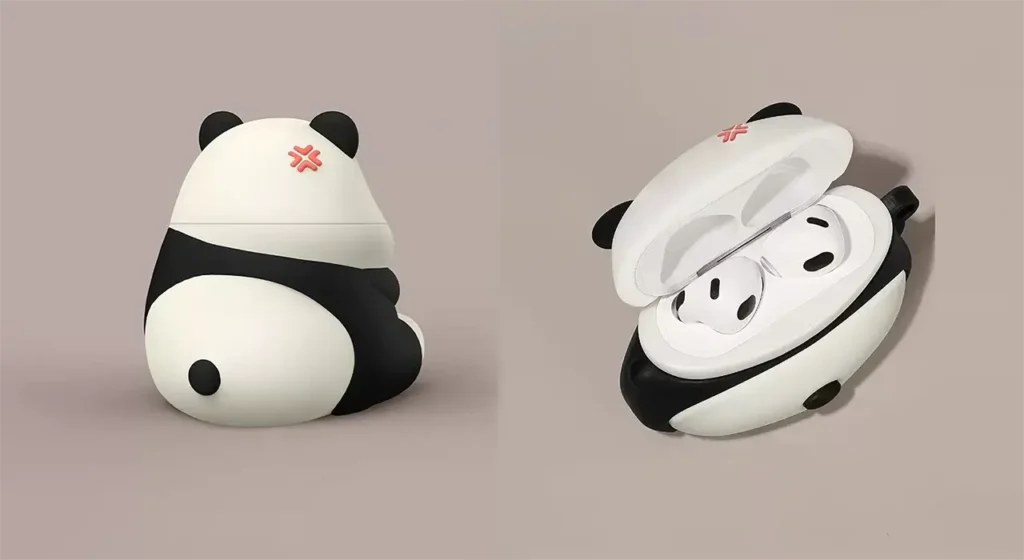 product 4 Realistic Panda Huahua Silicone Apple AirPods Protection Case