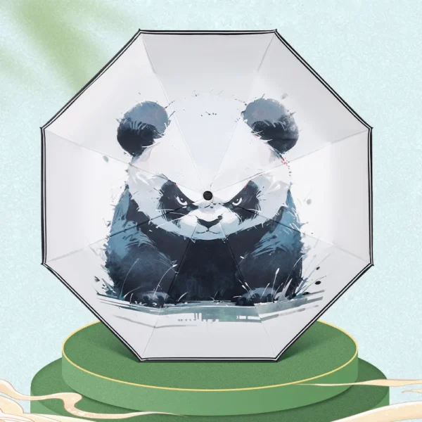 Angry Panda Automatic Umbrella UV Protection for Sun and Rain