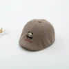 WPCTHABR0726 British Style Angry Panda Pattern Baby Beret Sun Protection Hat Khaki