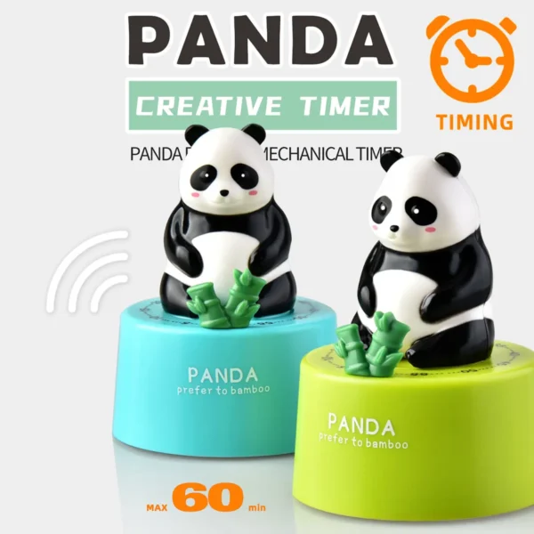 WPHHCL000287-0288-01 Cartoon Giant Panda Timer Creative Mechanical Time Reminder