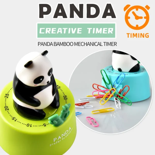 WPHHCL000287-0288-03 Cartoon Giant Panda Timer Creative Mechanical Time Reminder