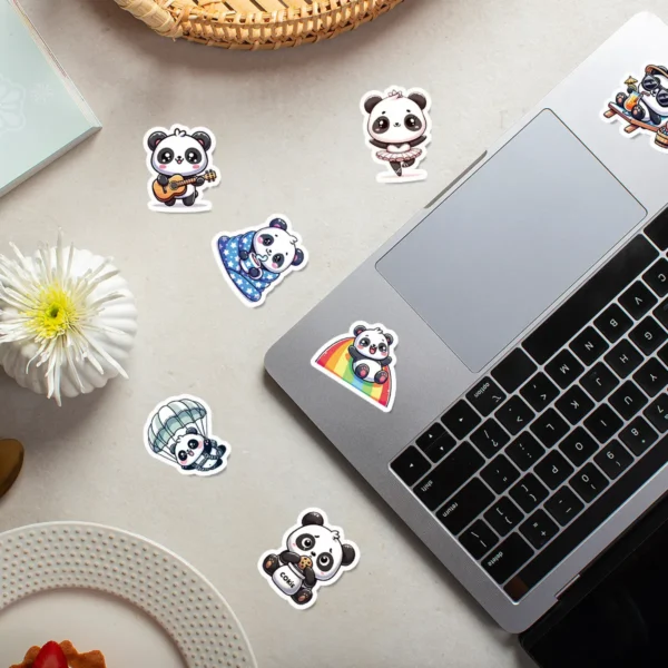 WPDCSK000286-02 Cartoon Panda Waterproof Sticker 50 Pieces Set Laptop Journal
