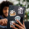 WPDCSK000286-08 Cartoon Panda Waterproof Sticker 50 Pieces Set Laptop Journal