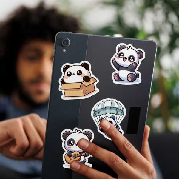 WPDCSK000286-08 Cartoon Panda Waterproof Sticker 50 Pieces Set Laptop Journal