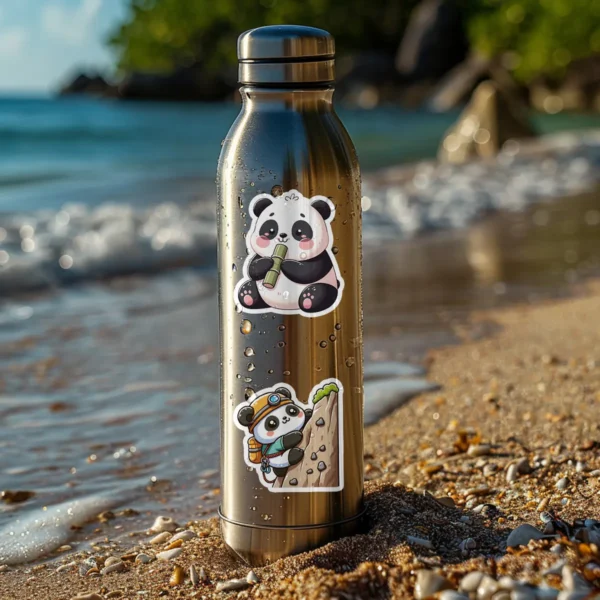WPDCSK000286-10 Cartoon Panda Waterproof Sticker 50 Pieces Set Laptop Journal