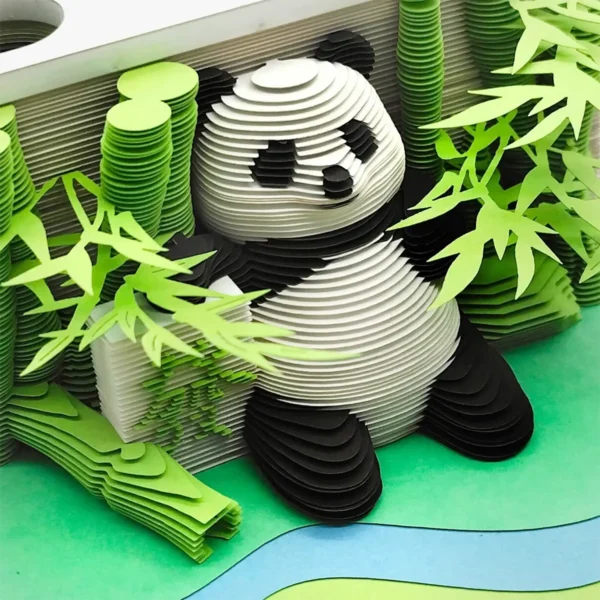 WPLSCD000374-0375-02 Creative 3D Panda 2025 Desk Calendar Paper Sculpture Gift