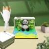 WPLSCD000374-0375-03 Creative 3D Panda 2025 Desk Calendar Paper Sculpture Gift