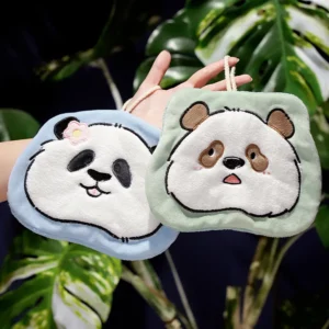 WPCTTW000738-0739-01 Creative Cute Cartoon Giant Panda Hand Towel Coral Fleece