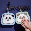 WPCTTW000738-0739-02 Creative Cute Cartoon Giant Panda Hand Towel Coral Fleece