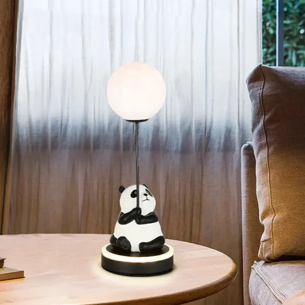 WPLSLM000367-02 Cute Panda and Moon Table Lamp Creative Bedroom Night Light