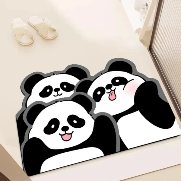 WPHHCR000297-0300-02 Cute Panda Bathroom Rug Quick-Dry Absorbent Non-Slip Bath Mat
