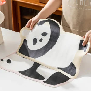 WPLSCS000371-01 Cute Panda Shaped Placemat Waterproof Desk Mat 2-Pcs Set