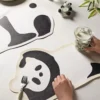 WPLSCS000371-04 Cute Panda Shaped Placemat Waterproof Desk Mat 2-Pcs Set