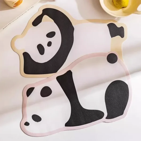 WPLSCS000371 Cute Panda Shaped Placemat Waterproof Desk Mat 2-Pcs Set
