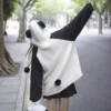 WPCTSS000740-0743-01 Cute Panda Shaped Sherpa Fleece Zip-Up Hoodie for Women