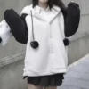 WPCTSS000740-0743-03 Cute Panda Shaped Sherpa Fleece Zip-Up Hoodie for Women