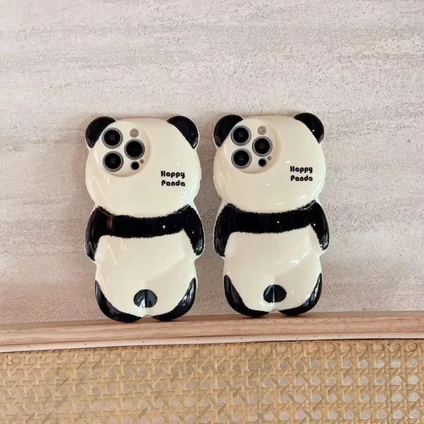 WPASPC001152-1167-04 Cute Shiny Panda Back Shaped Cartoon Apple iPhone Case