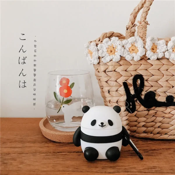 Giant Panda Shaped Soft Silicone Apple AirPods Protective Case