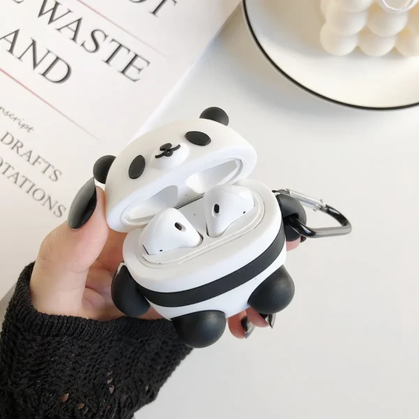 Giant Panda Shaped Soft Silicone Apple AirPods Protective Case