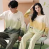 WPCTPM000744-0751-04 Gradient Color Long-Sleeve Pajama Cartoon Panda Loungewear