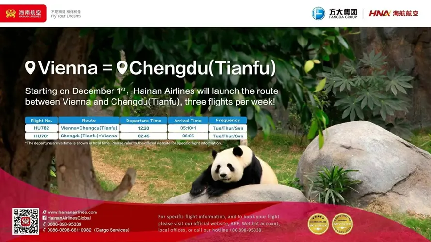 Direct Vienna to Chengdu Flights 01