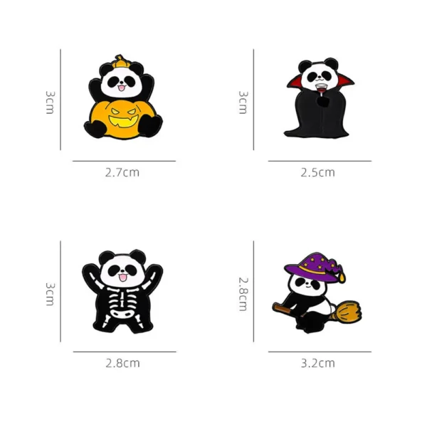 WPDCFM000288-0291-02 Halloween Panda Gift Badge Backpack Decor Fun Brooch Pin