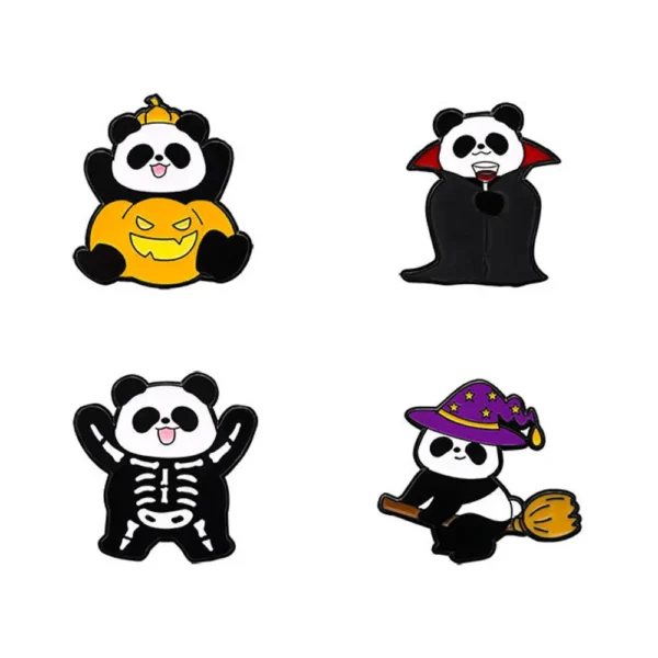 WPDCFM000288-0291-04 Halloween Panda Gift Badge Backpack Decor Fun Brooch Pin