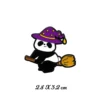 WPDCFM000291 Halloween Panda Gift Witch Badge Backpack Decor Fun Brooch Pin