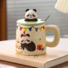 WPLSCPMU0363 Hand-Painted Panda Ceramic Mug Cute Retro Coffee Cup