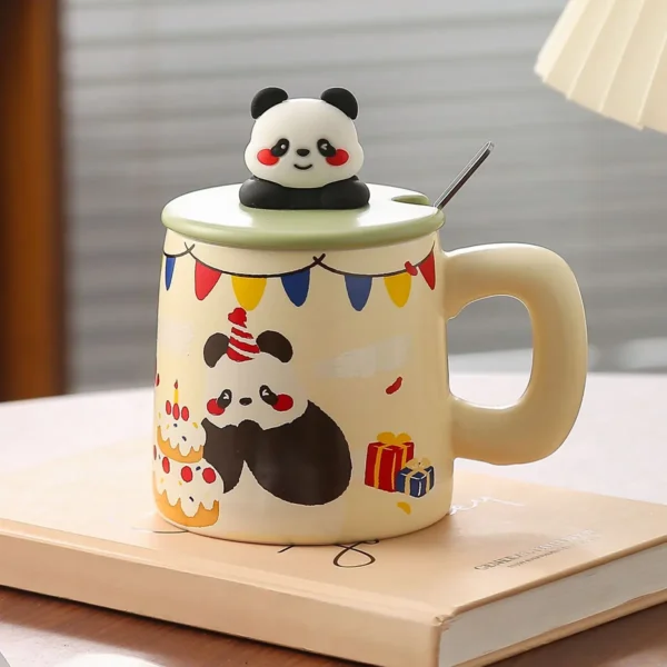 WPLSCPMU0363 Hand-Painted Panda Ceramic Mug Cute Retro Coffee Cup