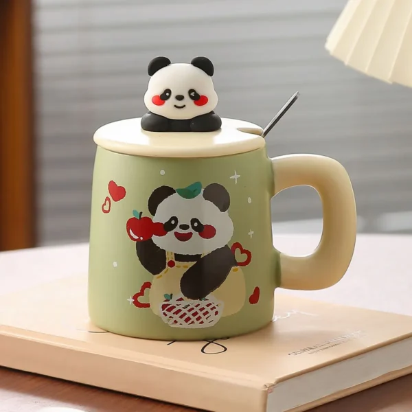 WPLSCPMU0364 Hand-Painted Panda Ceramic Mug Cute Retro Coffee Cup