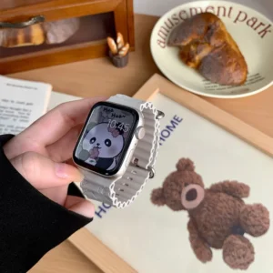 Laser-Engraved Panda Pattern Silicone Apple Watch Band