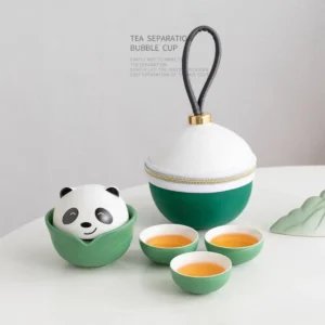 WPLSCPTC0373-01 Panda and Dragon Boat Festival Travel Tea Set Chinese Style Gift