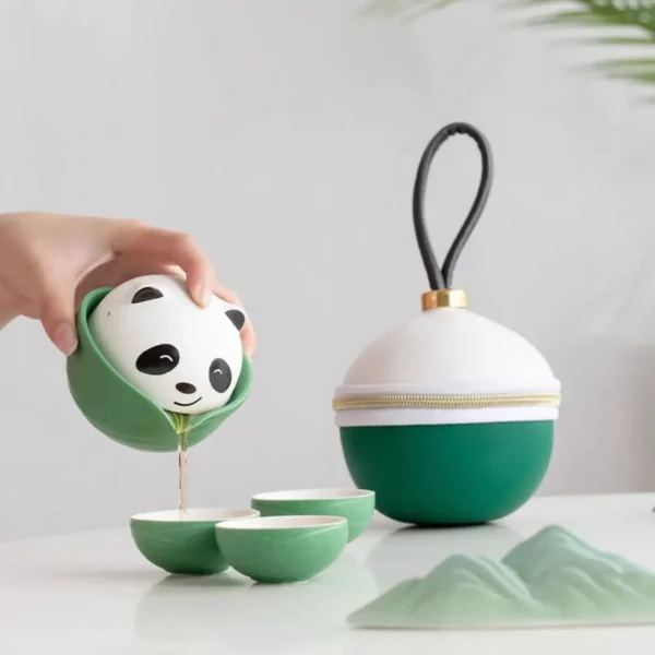 Panda and Dragon Boat Festival Travel Tea Set Chinese Style Gift