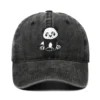 Panda Embroidery Baseball Cap Snapback Casual Sun Hat Black