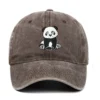 Panda Embroidery Baseball Cap Snapback Casual Sun Hat Coffee