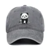 Panda Embroidery Baseball Cap Snapback Casual Sun Hat Grey