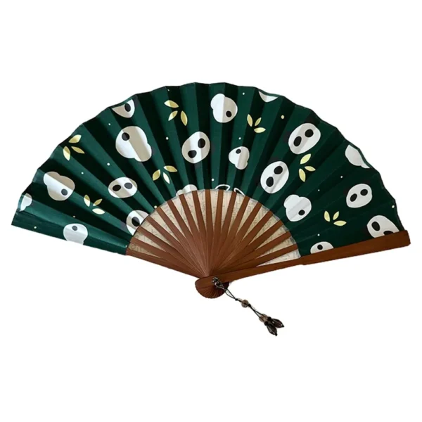 WPLSFN000372-01 Panda Pattern Chinese Traditional Folding Fan Portable Cultural