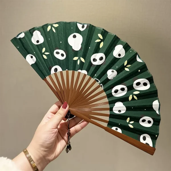 WPLSFN000372-02 Panda Pattern Chinese Traditional Folding Fan Portable Cultural