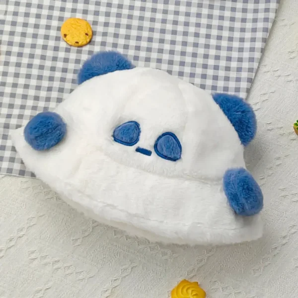 WPCTHABH0730-03 Plush Thick Winter Cute Panda Shaped Bucket Hat for Women