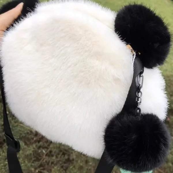 WPBGBP000224-0225-02 Realistic Cute Panda Plush Shoulder Bag Crossbody Bag Gift