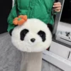 WPBGBP000224-0225-04 Realistic Cute Panda Plush Shoulder Bag Crossbody Bag Gift