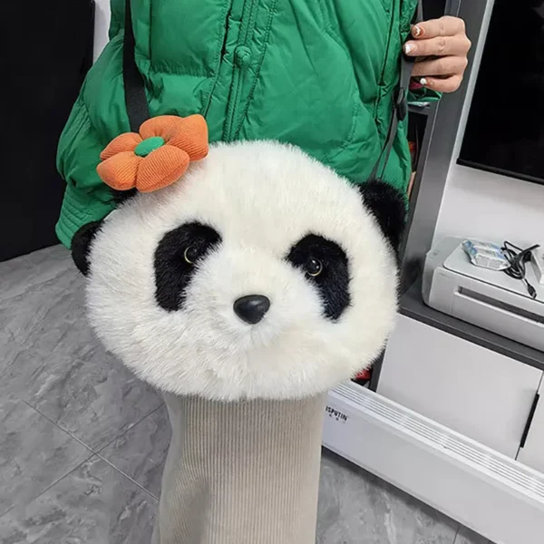WPBGBP000224-0225-04 Realistic Cute Panda Plush Shoulder Bag Crossbody Bag Gift