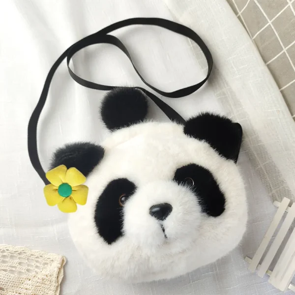 WPBGBP000224 Realistic Cute Panda Plush Shoulder Bag Crossbody Bag Gift