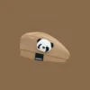 WPCTHABR0736 Sweet Cute Panda Beret for Women Fashionable Versatile Hat Khaki