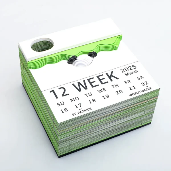 WPLSCD000379 Creative 3D Panda 2025 Desk Calendar Paper Sculpture Gift