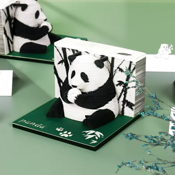 WPLSCD000376 Creative 3D Panda 2025 Desk Calendar Paper Sculpture Gift